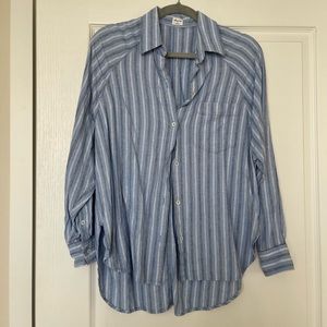 Aritzia Wilfred Free Linen Boyfriend Button Up